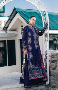 Dhanak-3PC Embroidered Shirt with Digital Printed Wool Shawl -3122