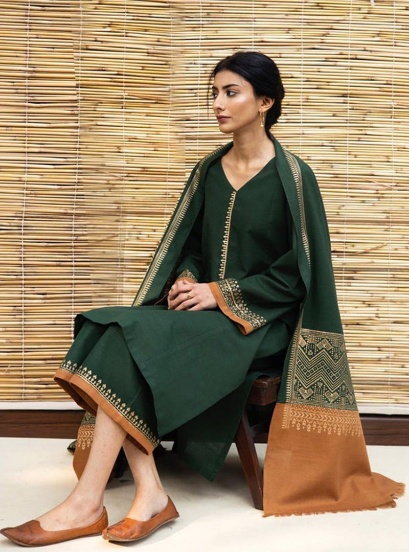 Dhanak 3PC With Wool Shawl-471