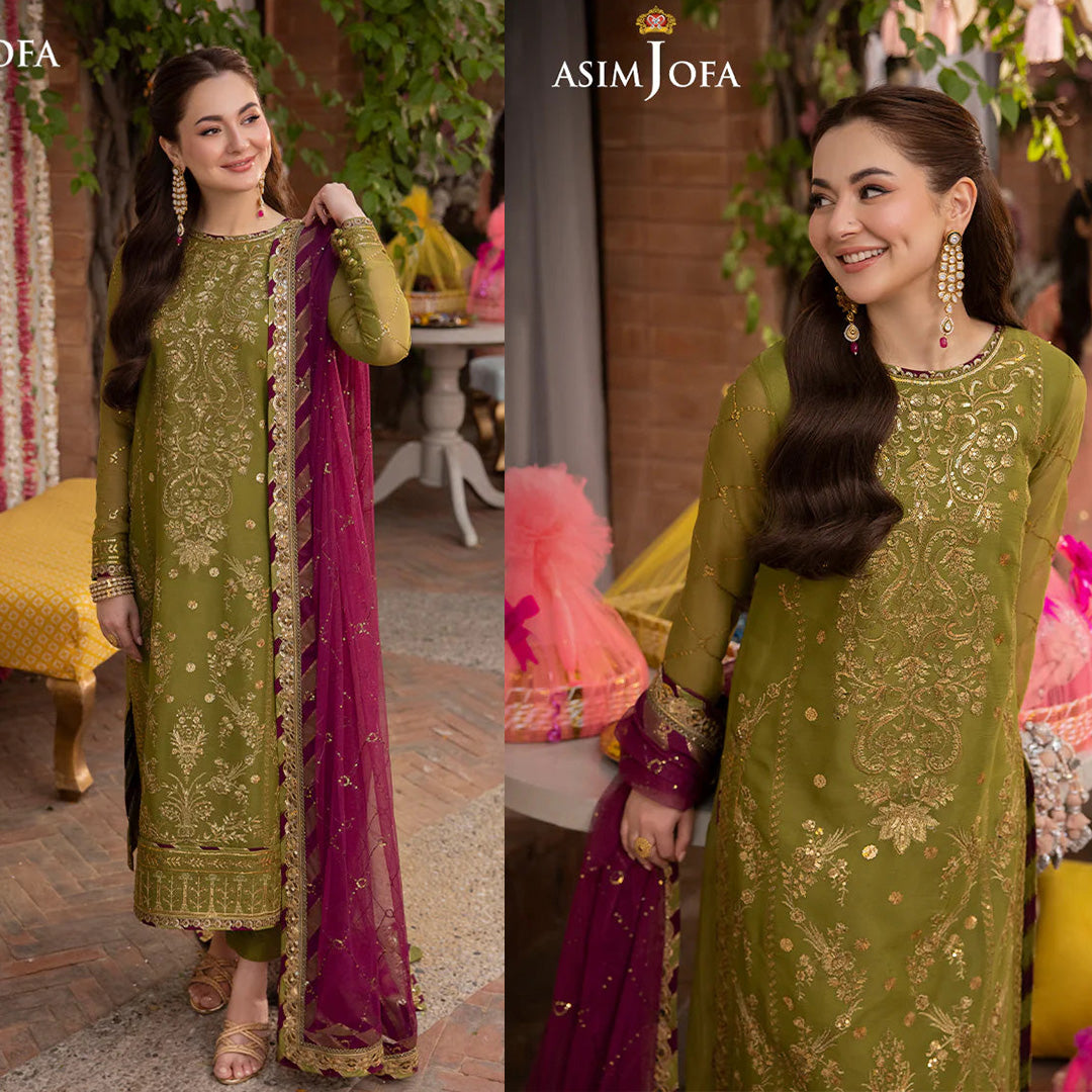 Asim Jofa Dhanak 3PC Embroidered With Chiffon Embroidered Dupatta-134