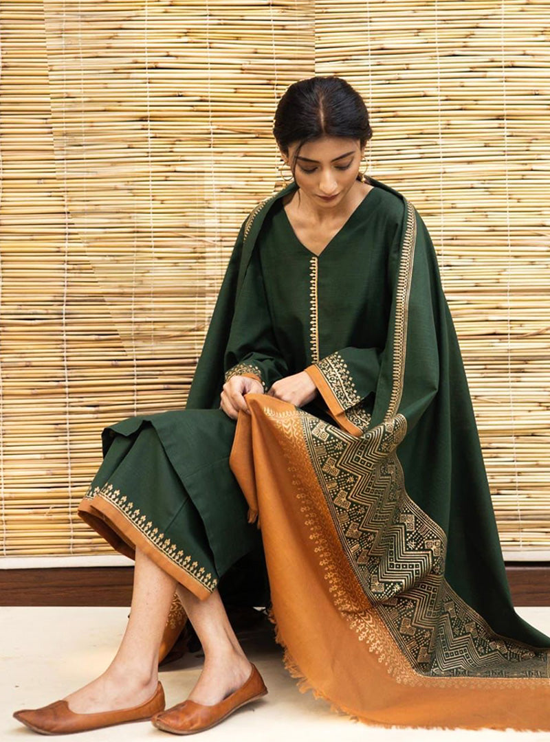 Dhanak 3PC With Wool Shawl-471
