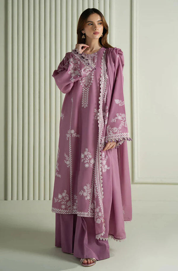 Dhanak 3PC Embroidered Shirt with Chiffon Embroidered Dupatta-3518