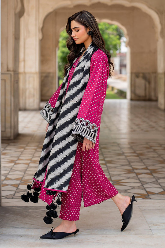 BAROQUE 3PC KARANDI PRINTED SHIRT WITH KARANDI PRINTED DUAPTTA AND TROUSER-829