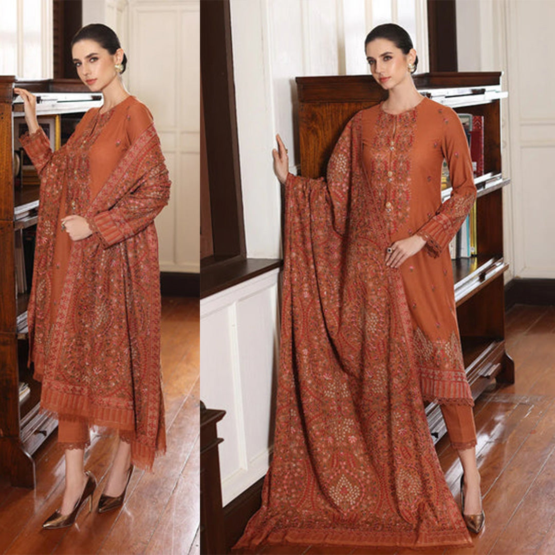Bareeze Dhanak 3PC Embroidered With Dhanak Shawl Embroidered-188