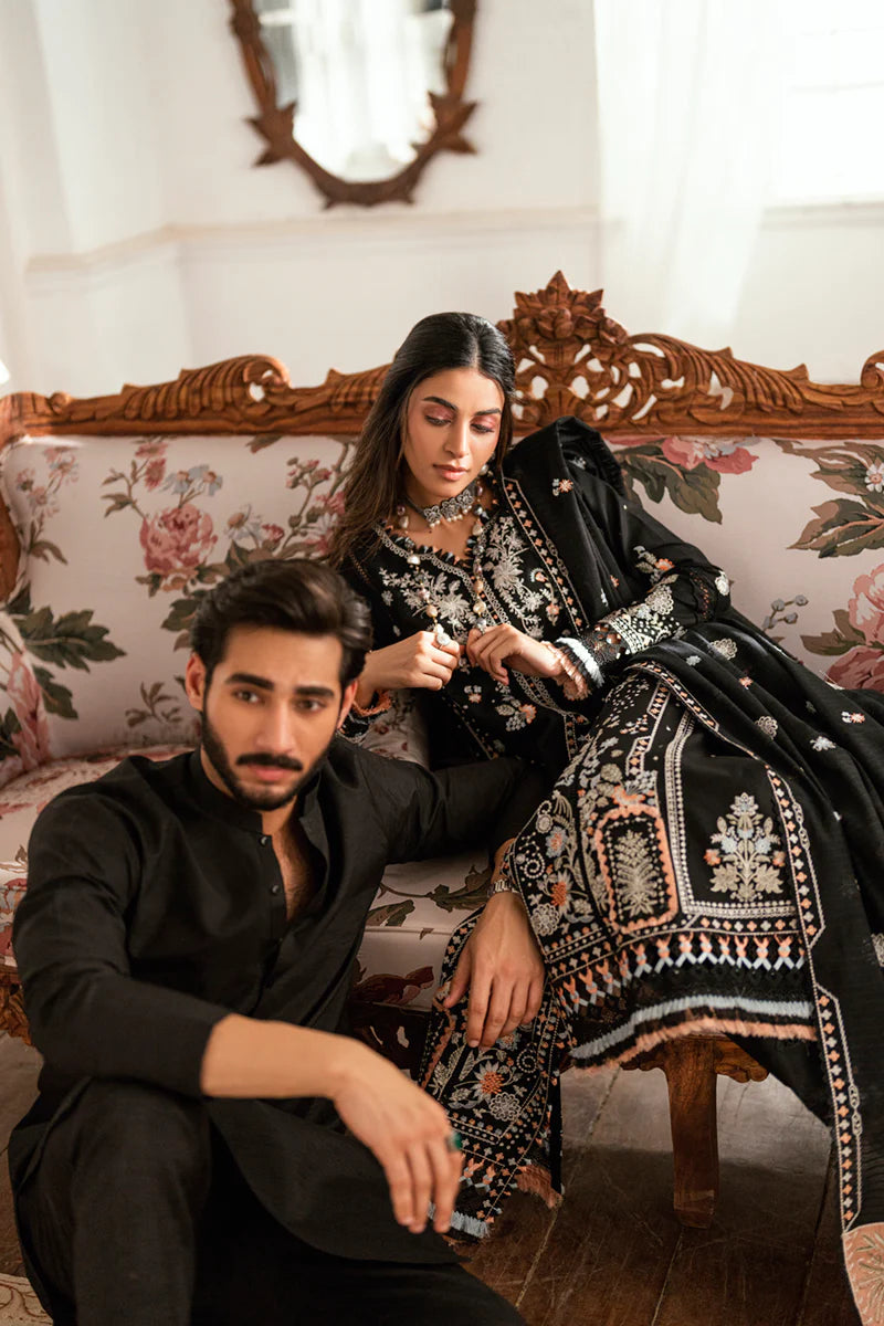 Dhanak-3PC Embroidered Shirt with Dhanak Embroidered Dupatta -3395