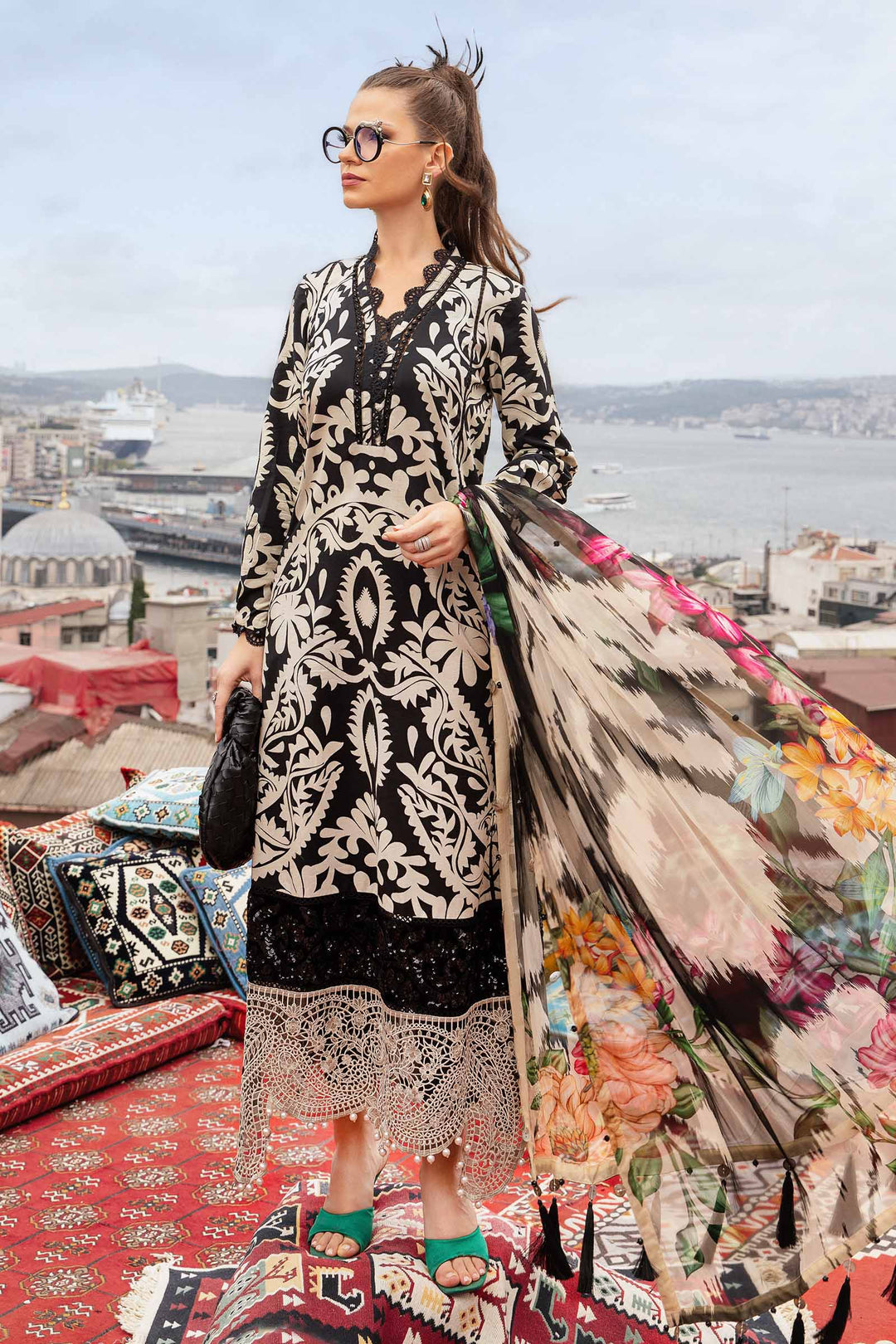 3PC KARANDI PRINTED SHIRT WITH KARANDI PRINTED DUAPTTA AND TROUSER -1708