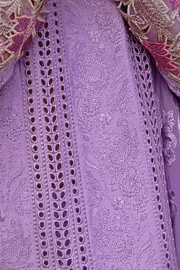 Dhanak -3PC Embroidered Shirt With Organza Embroidered Dupatta-3341
