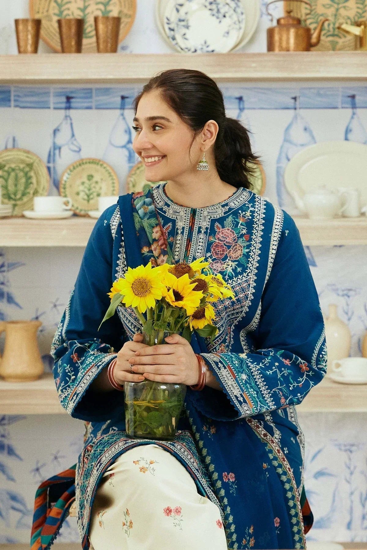 Dhanak-3PC Embroidered Shirt With Digital Printed Wool Shawl-668