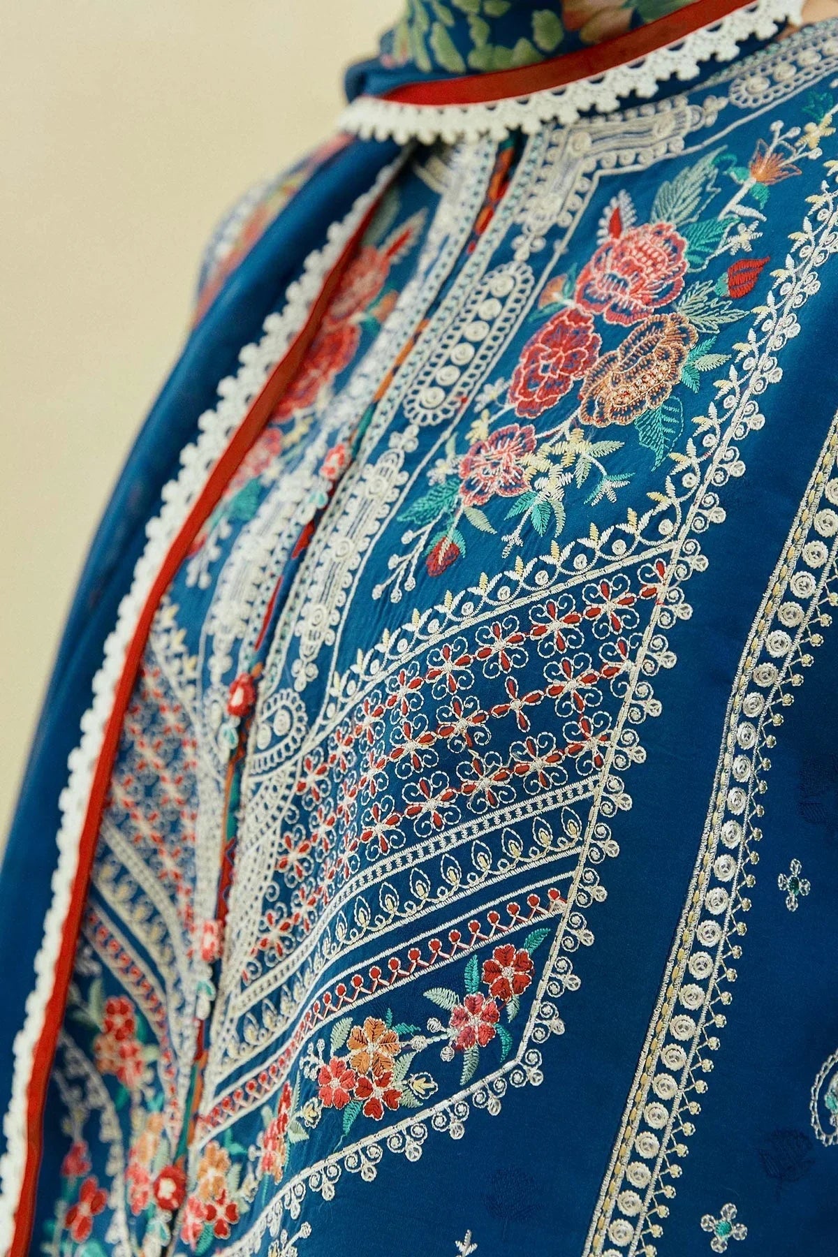 Zara Shahjahan 3Pc Lawn Embroidered Shirt With Digital Printed Dupatta-1055