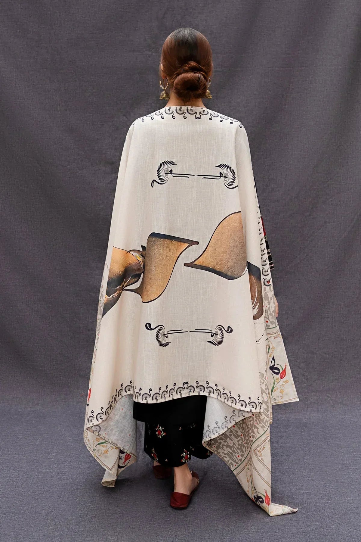 DHANAK 3PC EMBROIDERED SHIRT WITH DIGITAL PRINTED WOOL SHAWL-167