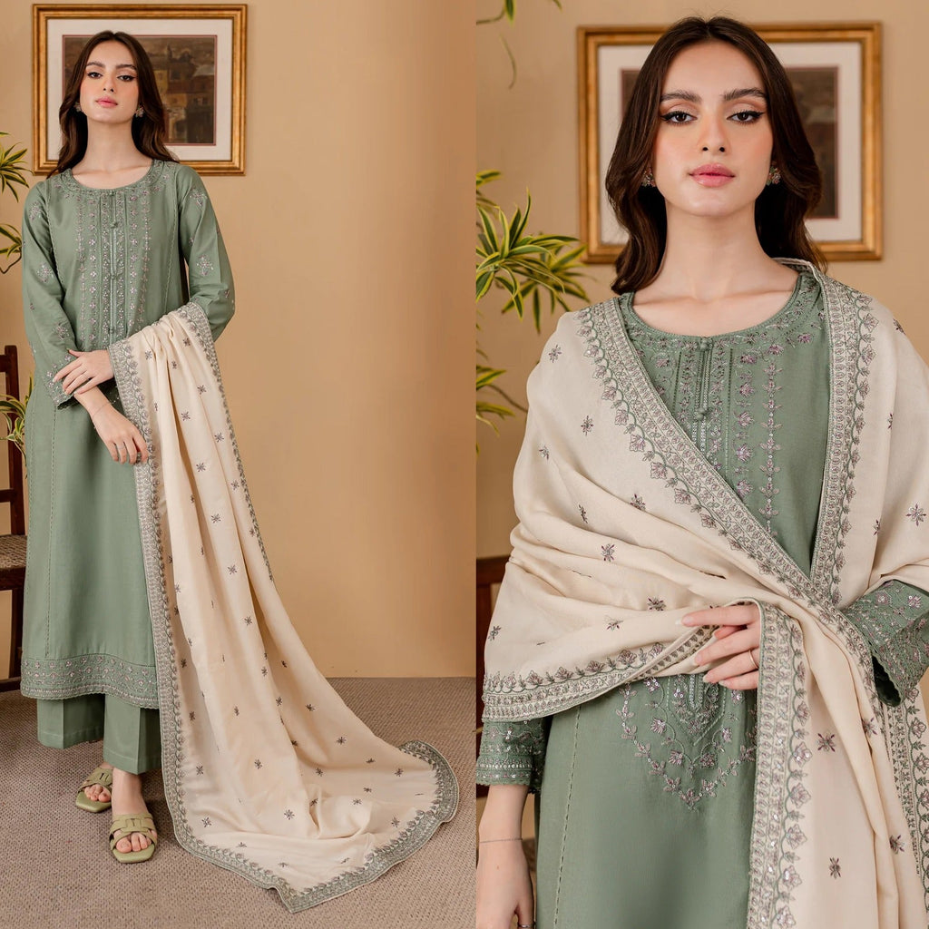 Batik 3Pc Lawn Embroidered With Lawn Embroidered Dupatta-1059