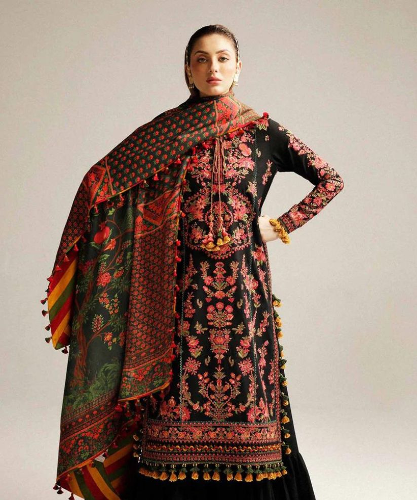 Hussain Rehar Dhanak 3PC Embroidered With Digital Printed Dupatta-173