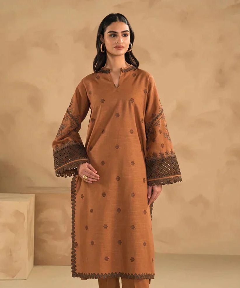 3PC Dhanak Embroidered suit with Digital Printed Wool Shawl-1313